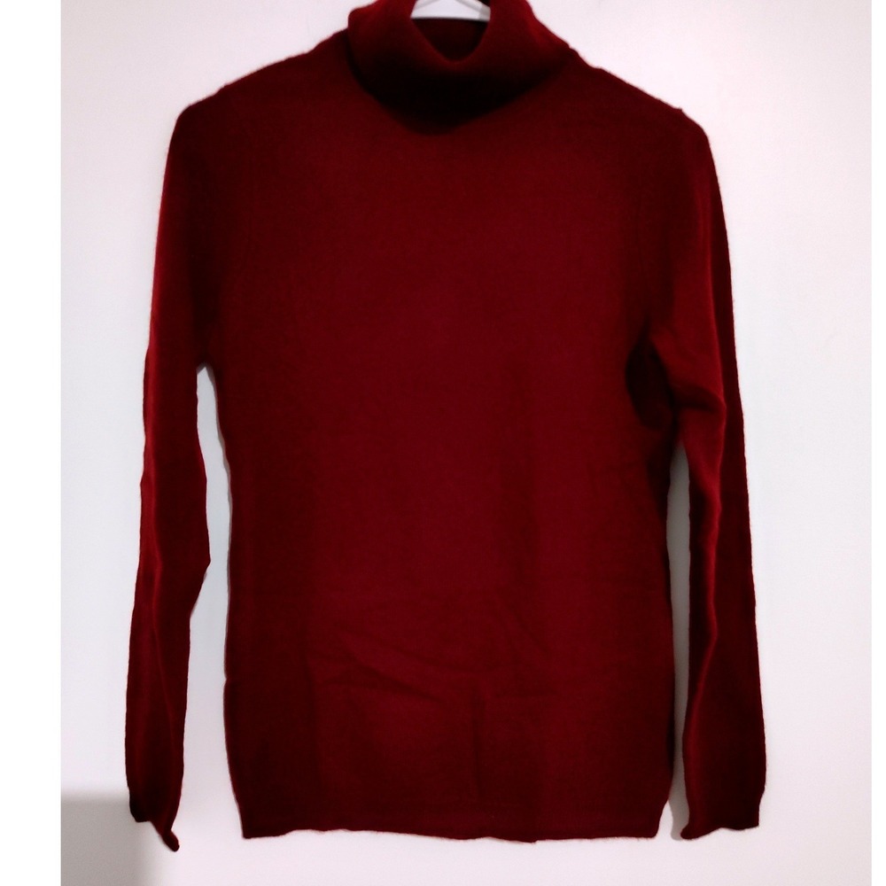 Charter Club Luxury 100% Cashmere Turtleneck Sweater Burgundy Red XS New